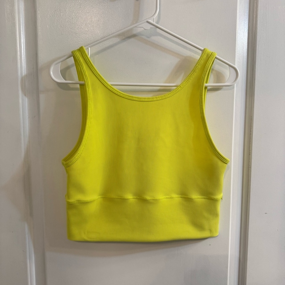 Lululemon Power Pivot Ribbed Tank Top Electric Lemon - Picture 2 of 10